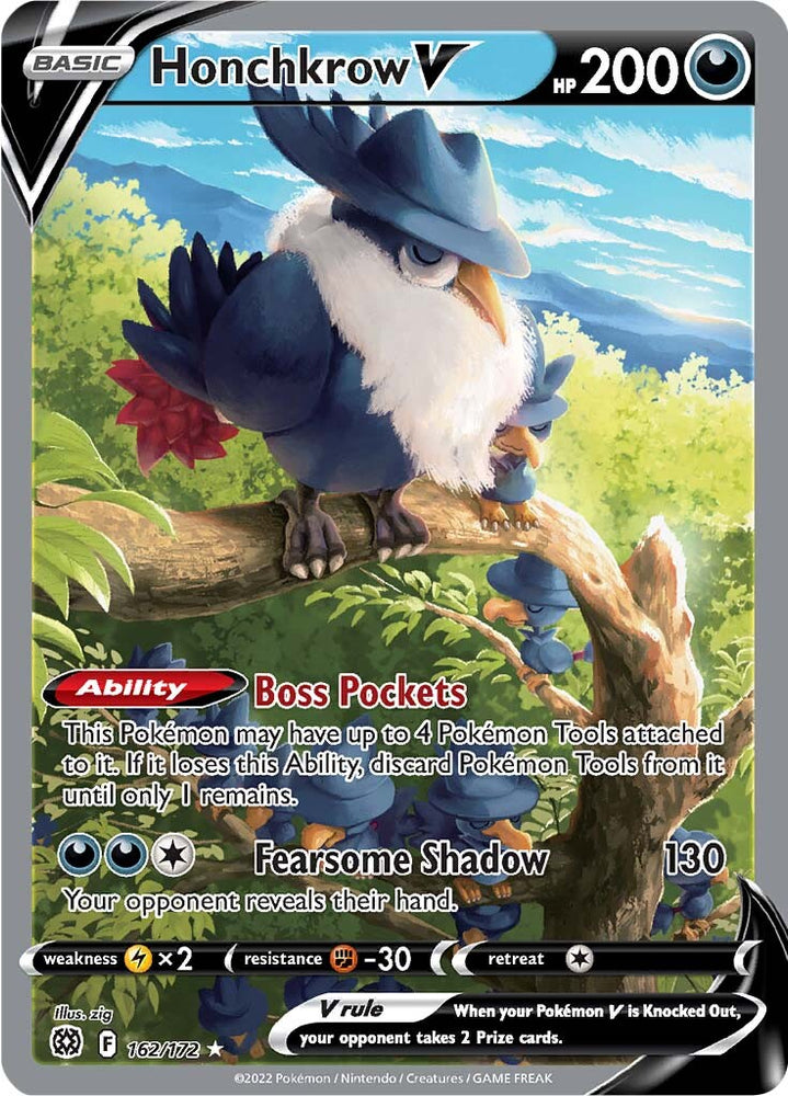Honchkrow V (162/172) [Sword & Shield: Brilliant Stars] - Graded