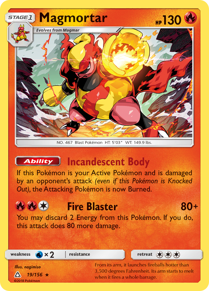 magmortar pokemon card value Magmortar (19/156) [Sun & Moon: Ultra Prism]