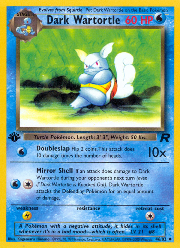 Dark Wartortle (46/82) [Team Rocket 1st Edition] - Graded