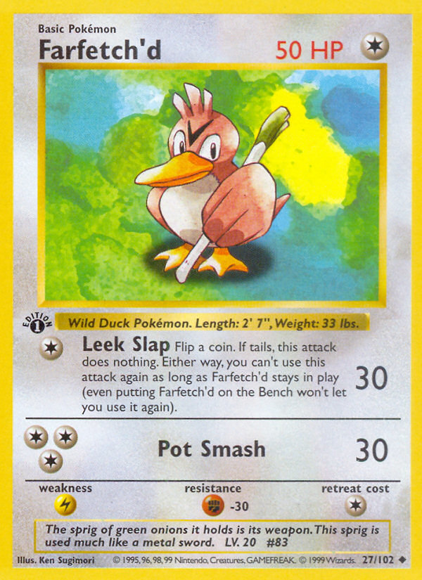 Farfetch'd (27/102) [Base Set 1st Edition] - Graded