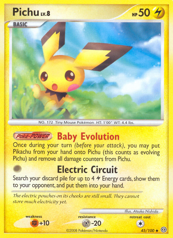 pichu pokemon cards Pichu (45/100) [Diamond & Pearl: Stormfront]