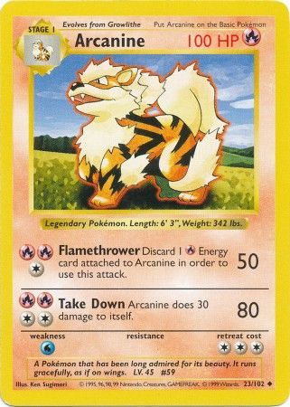 Arcanine (23/102) [Base Set (Shadowless)] - Graded
