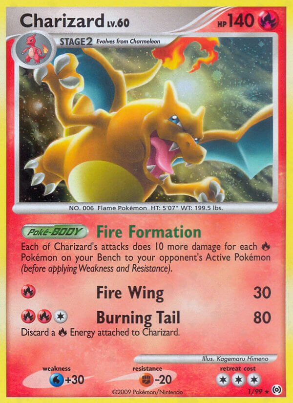 Charizard (1/99) (Cracked Ice Holo) [Platinum: Arceus] - Graded
