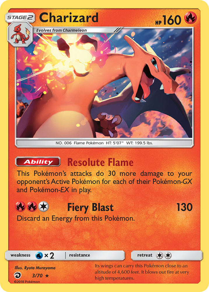 Charizard (3/70) [Sun & Moon: Dragon Majesty] - Graded