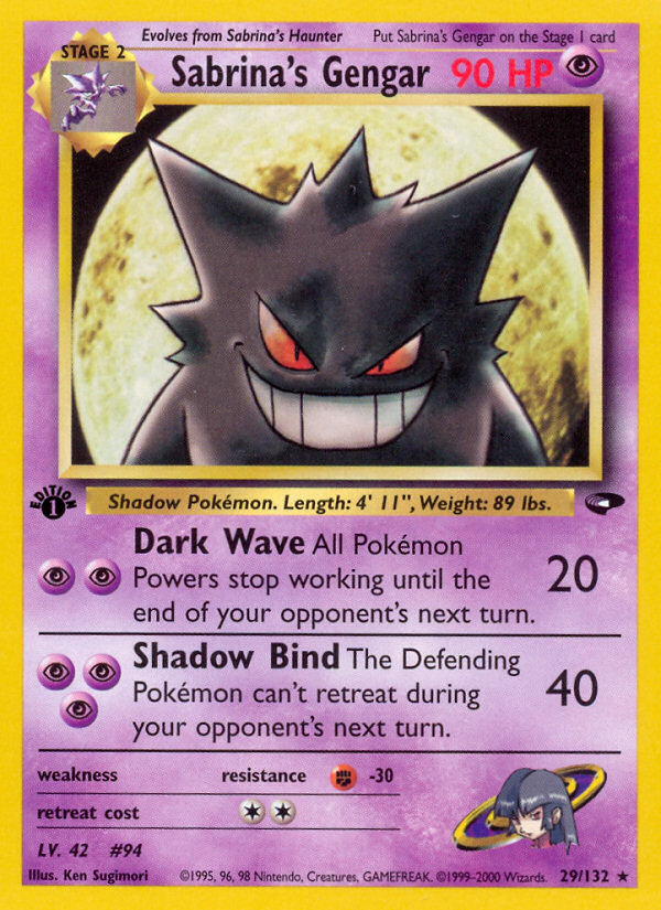 Sabrina's Gengar (29/132) [Gym Challenge 1st Edition] - Graded