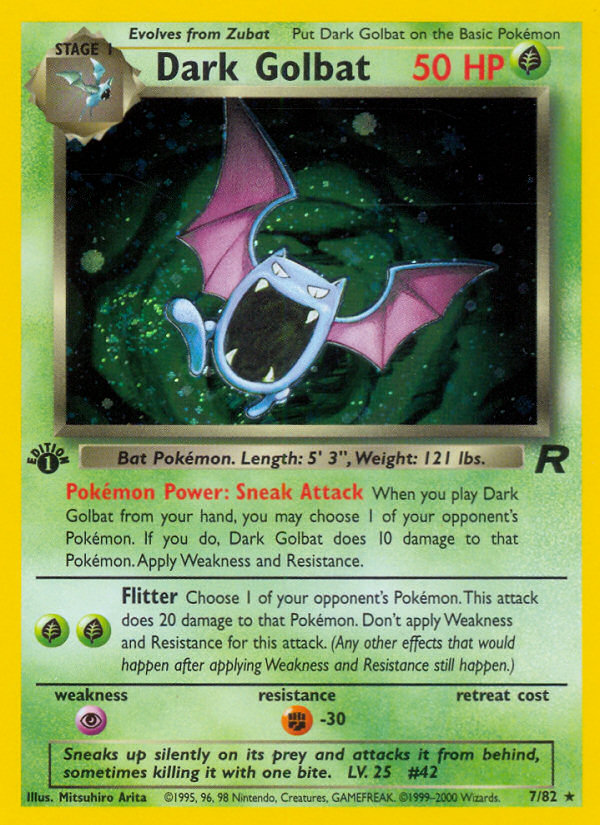 Dark Golbat (7/82) [Team Rocket 1st Edition] - Graded