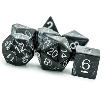 Black Brushed White Silk Dice - Foam Brain