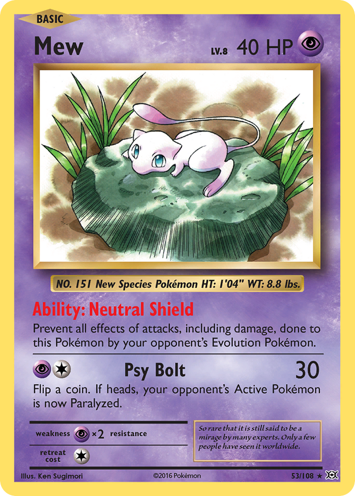 Mew (53/108) [XY: Evolutions] - Graded