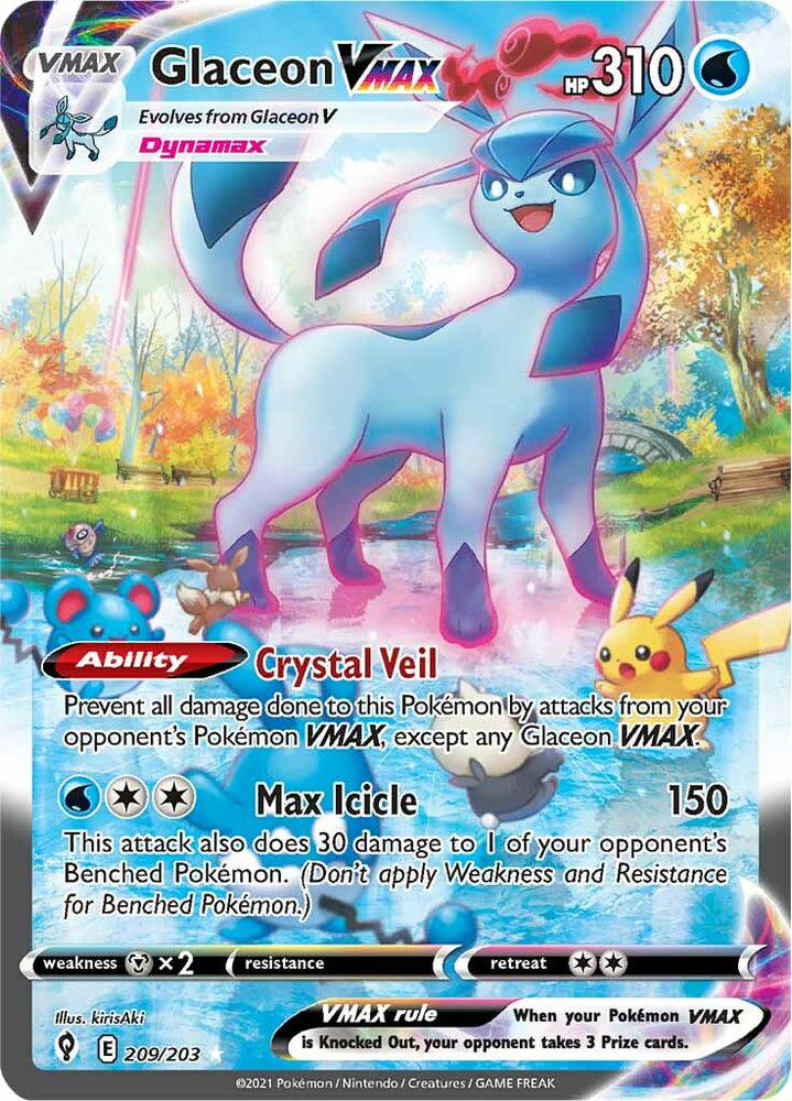 Glaceon VMAX (209/203) [Sword & Shield: Evolving Skies] - Graded