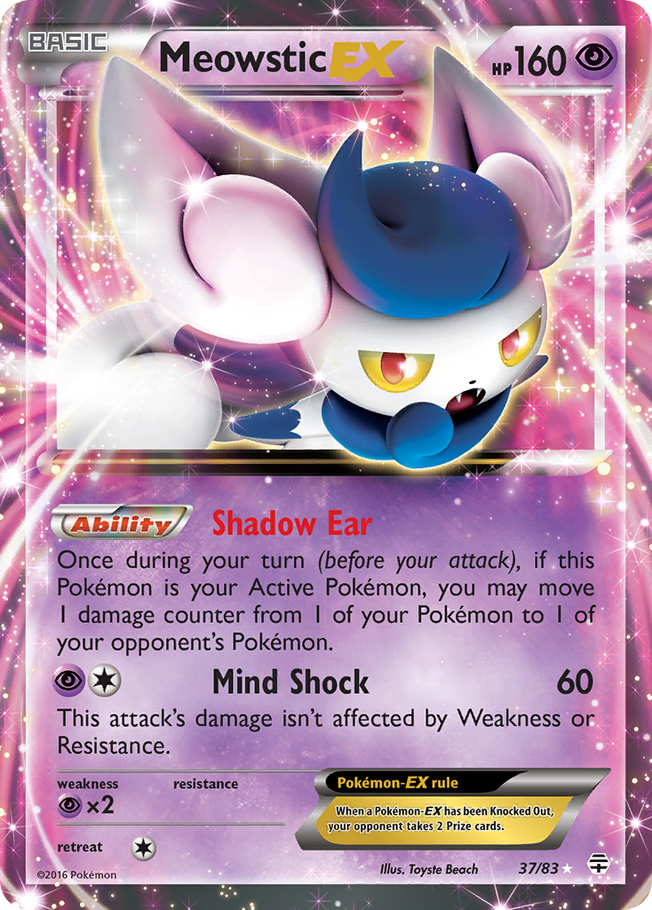 meowstic pokemon cards EX (37/83) [XY: Generations] nonsport Pack Options:Raichu (Heavy) Listed cards may have ✨ Shiny Pikachu from