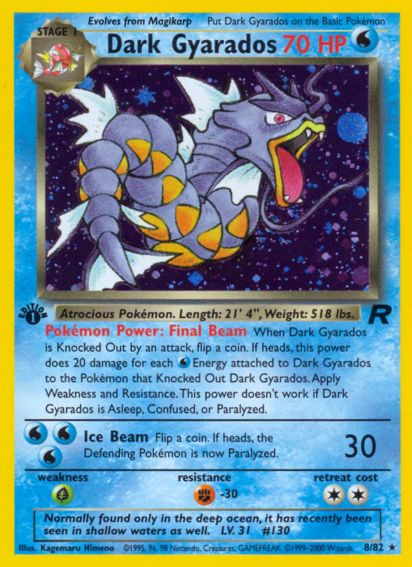 Dark Gyarados (8/82) [Team Rocket 1st Edition] - Graded