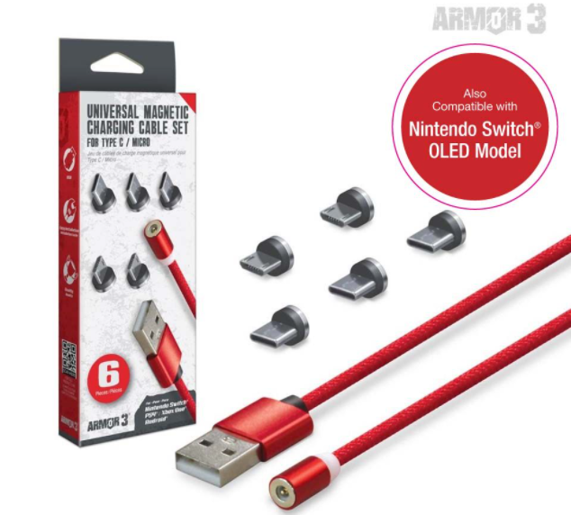 Universal Magnetic Charging Cable Set 6 Pcs - Armor3
