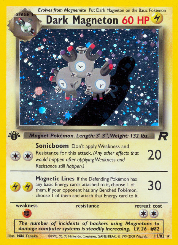 Dark Magneton (11/82) [Team Rocket 1st Edition] - Graded
