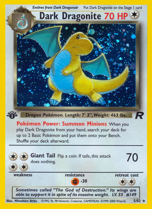 Dark Dragonite (5/82) [Team Rocket 1st Edition] - Graded