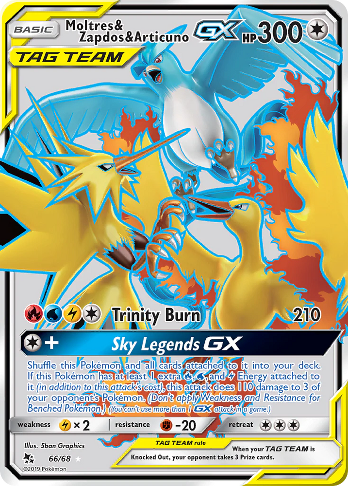Moltres & Zapdos & Articuno GX (66/68) [Sun & Moon: Hidden Fates] - Graded