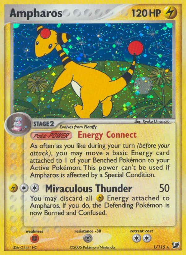 Ampharos (1/115) [EX: Unseen Forces] - Graded