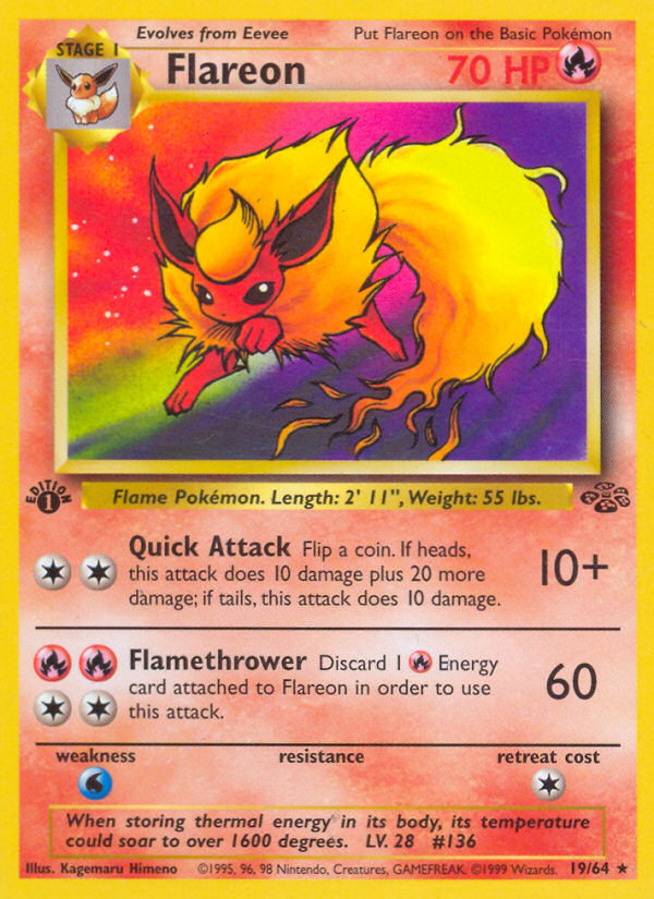 Flareon (19/64) [Jungle 1st Edition] - Graded