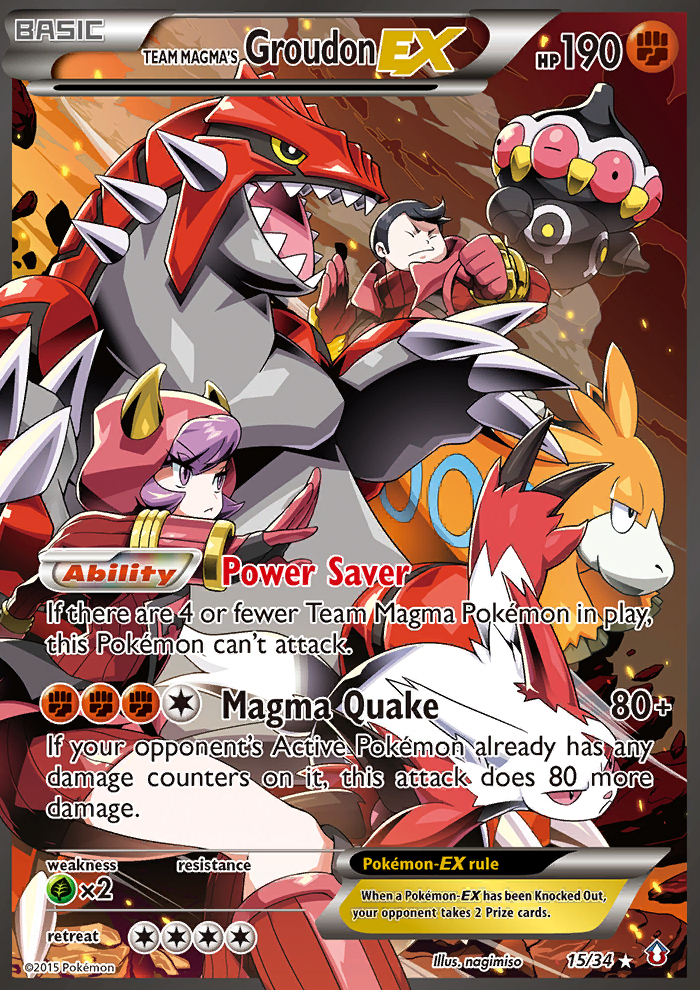 Team Magma's Groudon ex (15/34) [XY: Double Crisis] - Graded