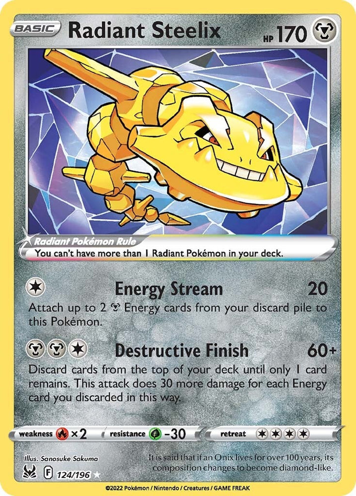 Radiant Steelix (124/196) [Sword & Shield: Lost Origin] - Graded