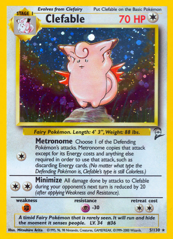 Clefable (5/130) [Base Set 2] - Graded