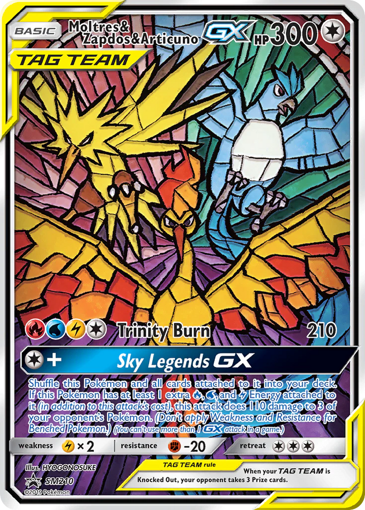 Moltres & Zapdos & Articuno GX (SM210) [Sun & Moon: Black Star Promos] - Graded