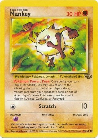 Mankey (55/64) [Jungle] - Graded