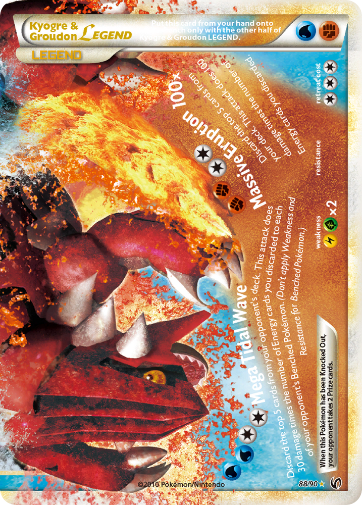 Kyogre & Groudon LEGEND (88/90) [HeartGold & SoulSilver: Undaunted] - Graded