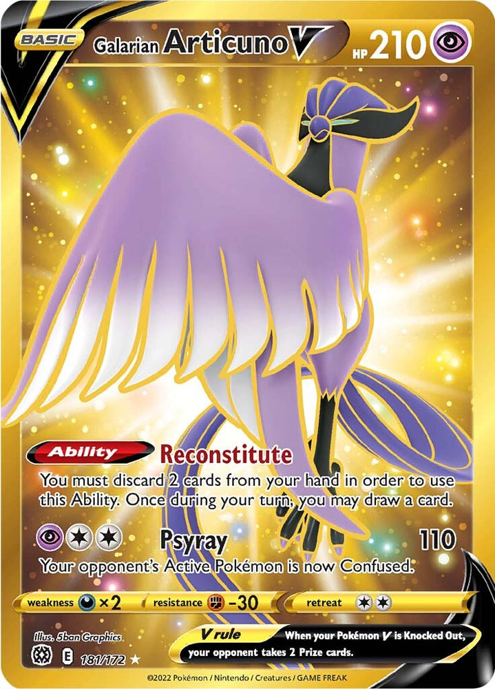Galarian Articuno V (181/172) [Sword & Shield: Brilliant Stars] - Graded