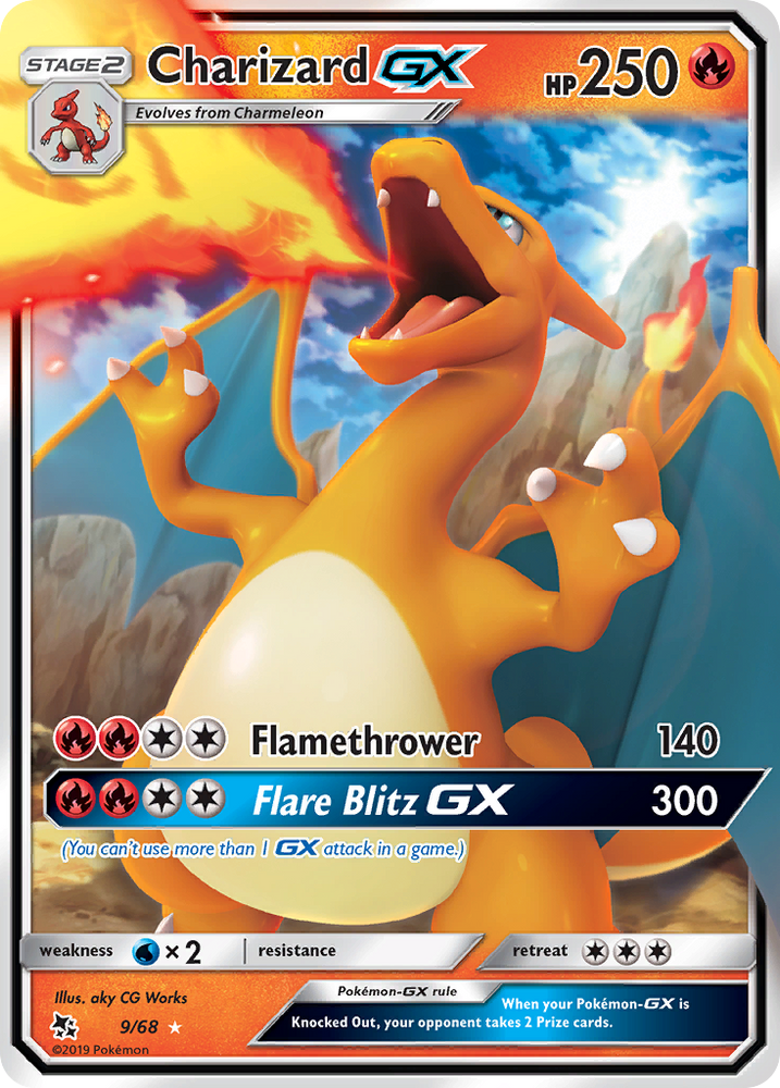 Charizard GX (9/68) [Sun & Moon: Hidden Fates] - Graded