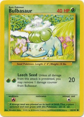 Bulbasaur (44/102) [Base Set] - Graded
