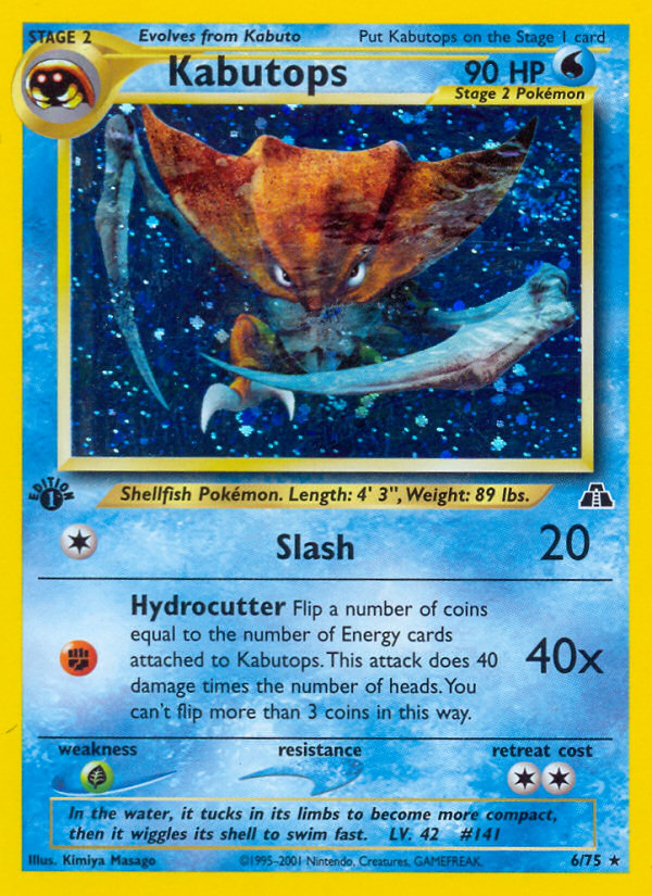 Kabutops (6/75) [Neo Discovery 1st Edition] - Graded