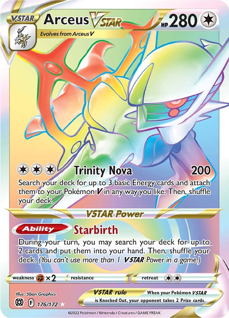 how much is arceus pokemon card Arceus V Brilliant Stars Pokemon Card