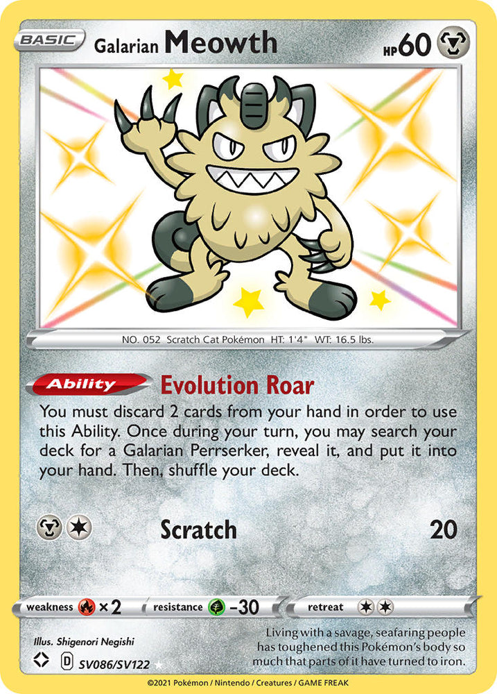 Galarian Meowth (SV086/SV122) [Sword & Shield: Shining Fates]