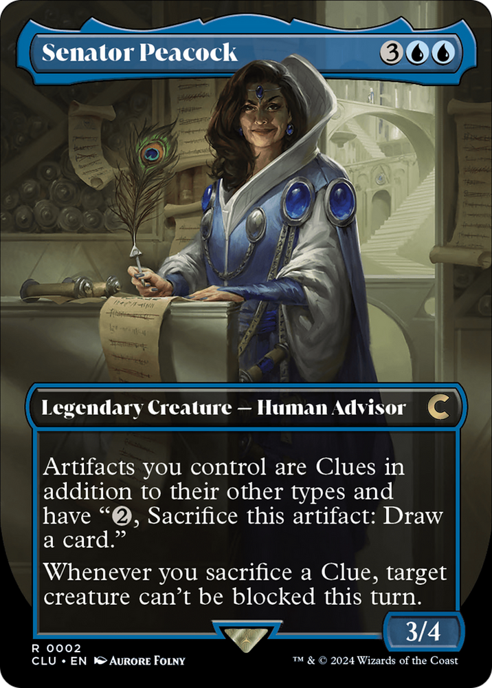 Senator Peacock (Borderless) [Ravnica: Clue Edition]