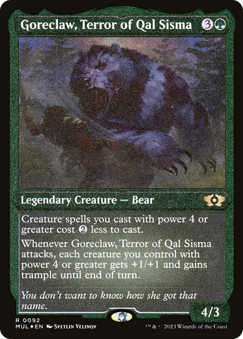 Goreclaw, Terror of Qal Sisma (Foil Etched) [Multiverse Legends]