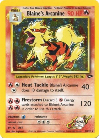 Blaine's Arcanine (1/132) [Gym Challenge] - Japanese - Graded