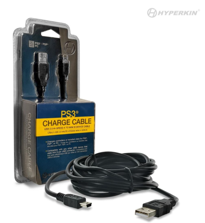 Mini USB Charge Cable (PS3) - Hyperkin